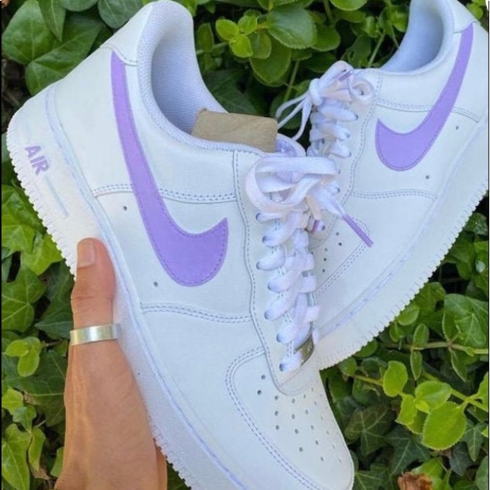 Custom nike air force 1’s (lavender)